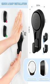 VIS&#39;V Shower Suction Cup Hooks, 2 Types Of Hooks, Heavy Duty, Removable And Reusable, Black, 2 Pcs