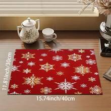 1pc Christmas Theme Trivet Mat, Christmas Pattern Absorbent Drying Mat, Kitchen Decor Coffee Machine Mat, Handmade Coffee Pot Draining Mat, Kitchen Floor Mat, Dining Table Mat, Kitchen Counter Dish Drying Mat, Breakfast Mat, Heat-Resistant Anti-Slip Drying Mat, Diatomite Drying Mat, Hides Stains, Super Absorbent Kitchen Mat, Easy To Clean Dish Rack Mat, Suitable For Kitchen, Dining Table, Cafe, Bar, Holidays, Parties, Home Decor, Holiday Gifts - Multicolor - View 20