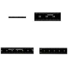 752 - 300EZ, regla rgida de 300 mm, mtrica mm, 0, 5 mm, 0, 5 mm, fabricada en Estados Unidos, acero inoxidable, cromo negro - Negro cromado + 751-150EZ, regla flexible de 150 mm, métrica - Ver 1