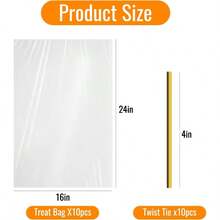 Clear Cellophane Bags With Twist Ties For Gift Presents Wine Bottles Bridal Showers Baby Showers And More Flat Design No Gusset Ribbon Included 10 Pack 16x24 Inch Ideal For Wedding Favors Party Decorations And Elegant Packaging Solutions