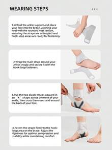 VBOSI 1 Piece Women Men Neoprene Breathable Adjustable Ankle Support Sleeve For Basketball Cycling Running - Xám - Xem 6