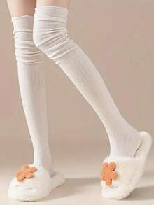 3 đôi tất dài đến đầu gối kiểu Y2K dành cho phụ nữ mang thai, màu đen/trắng/xám/kaki, chống trơn trượt và không bó sát, chất liệu mỏng, thích hợp cho mùa xuân và mùa thu. - Nhiều màu - Xem 6