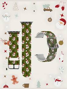 1pc Pumpkin & Leaf Design Soft Elastic Breathable Wristband Replacement Watch Band Compatible With Samsung, Garmin, Honor Smartwatches, Apple Watch 38mm 40mm 41mm 45mm 44mm 42mm 49mm, Fashionable Casual Multi-Color Silicone Watch Band Compatible With Apple Watch Ultra SE/Series 10/9/8/7/6/5/4/3/2/1