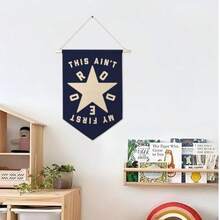 Western Cowboy Wall Canvas Banners For Nursery Decor This Ain't My First Rodeo Hanging Display Pennant Banner Flags In Navy Blue Ideal For ' Boys Toddler Room And Playroom Wall Art Decoration