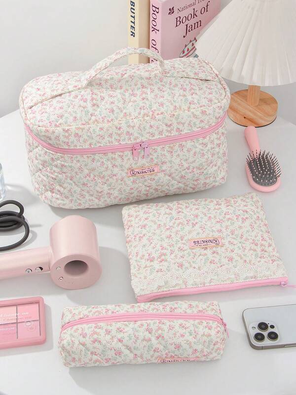 1 peça bolsa de armazenamento para secador de cabelo com estampa floral, acolchoada, estojo de viagem, alça à prova de poeira, rolos de cabelo, bolsa de viagem, modelador de cachos, bolsa de armazenamento para ferramentas cosméticas, estojo protetor leve para secador de cabelo, alça, rolos de cabelo, bolsa de viagem, armazenamento de pincéis, bolsa de maquiagem, bolsa de cosméticos para meninas, itens essenciais de viagem para férias, bolsa de maquiagem, organizador de maquiagem, bolsa de viagem para mulheres