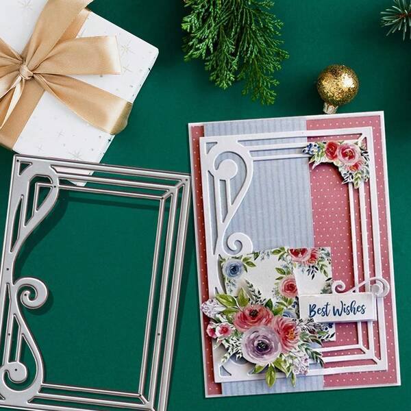 Cadre photo en métal avec découpe de notes de musique, matrices de découpe pour scrapbooking d'album et gaufrage, outils pour la réalisation de cartes de vœux, découpe de papier pour artisanat, modèle de matrice pour la réalisation de cartes cadeaux