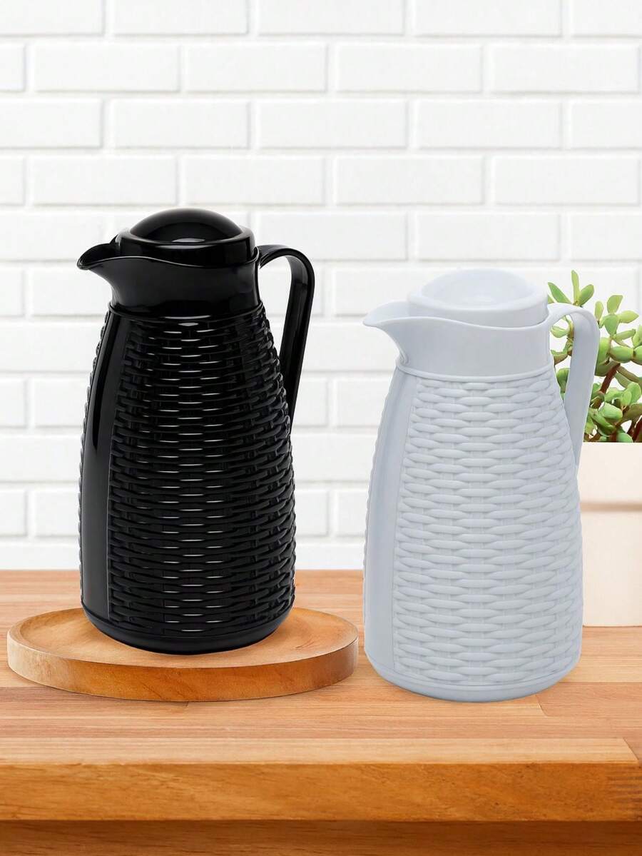 Garrafa Térmica para café New Rattan design Trançado - Branco - Visão 1