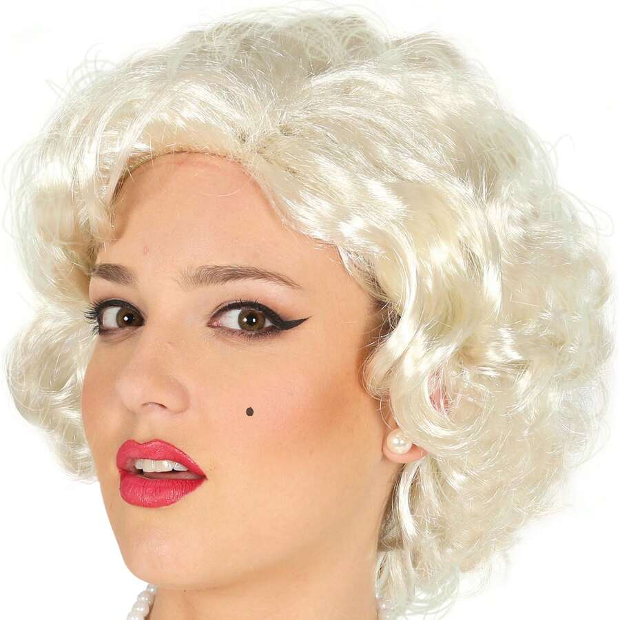 Fiestas Guirca Peruca Symbol em Caixa para Disfarces Femininos e Festas Temáticas, Peruca Cacheada Prateada, Estilo Retro e Glamouroso com Cabelos Volumosos e Atraentes, Perfeita para Celebrações, Eventos de Moda e Cosplay - Multicolorido - Ver 1