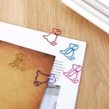50pcs Dog Shaped Paper Clips, Fancy Animal Decorative Paperclips Cute Multicolored Binder Clips Office Supplies Dog Decor Bookmark Fun Women Men - Bright Blue, Bright Purple, Bright Pink, Bright Red, Gold - View 8