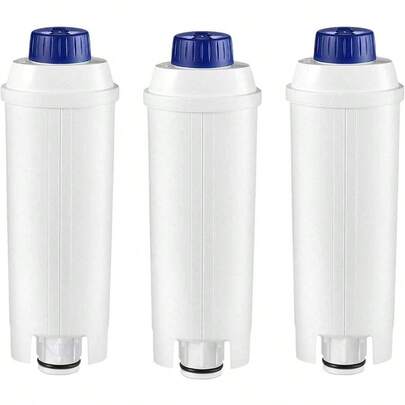 Coffee Machine Filter Compatible With Delonghi Filter DLSC002 With Activated Carbon Softener Water Filter Compatible With De'Longhi ECAM Esam ETAM BCO EC. Pack Of 3