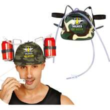 Fiestas Guirca Capacete de jogo militar com cantis para crianças e jovens, fantasia de soldado com padrão de camuflagem e acessório temático para festas, eventos temáticos e artesanato de fantasias, ideal para aventuras e celebrações - Multicolorido - Ver 1