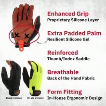 Cestus Boxx Work Gloves With Grip Extra Padded Palm Warehouse Gloves Breathable Form Fitting Box Handling Gloves Men