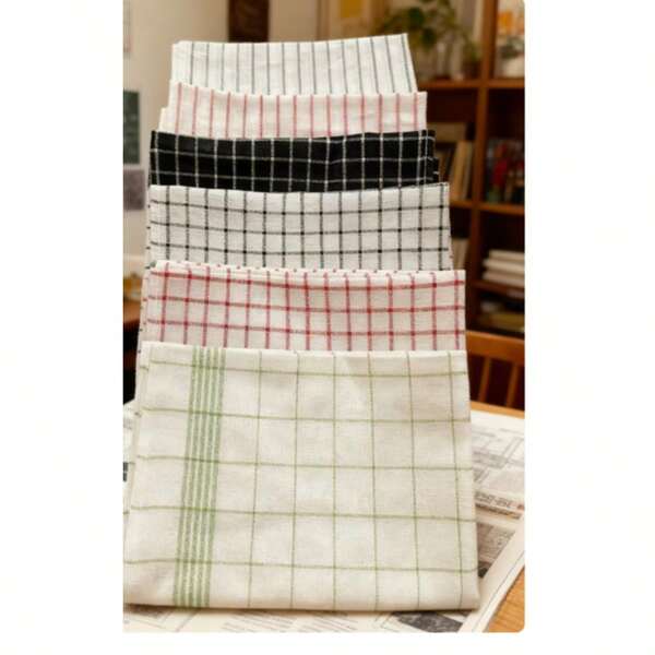 Grande serviette de cuisine à carreaux, torchon absorbant, chiffon de nettoyage doux et réutilisable, torchon à vaisselle séchant rapidement