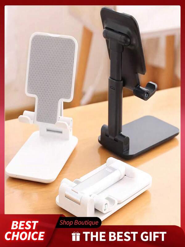 1pc Foldable Desktop Phone Stand For Desk, Height Adjustable Cell Phone Holder, Portable Cellphone Cradle Desktop, Women Travel Kitchen Essentials Fits All Mobile Phone