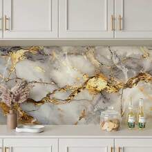 21 件[大理石幻想墙面艺术] 大理石图案乙烯基墙板，即剥即贴 3D 瓷砖贴纸，防油自粘铝塑板，幻想主题室内墙面艺术，矩形，横向，适用于厨房、电视背景、家居装修、圣诞装饰 - 彩色 - 查看 12