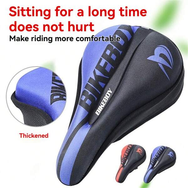 1pc Mountain Bike 3D Thick Silicone Saddle Cushion With Soft PVC And Gel, For Bicycle Riding Equipment