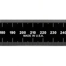 752 - 300EZ, regla rgida de 300 mm, mtrica mm, 0, 5 mm, 0, 5 mm, fabricada en Estados Unidos, acero inoxidable, cromo negro - Negro cromado + 752-300EZ, regla rígida de 300 mm, métrica - Ver 2
