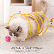 Cat Toys - Cat Tunnel, Teaser Wand, Self-Entertainment Toys, Small Mouse, Feather, Cat Ball, Kitten - Multicolor - View 1