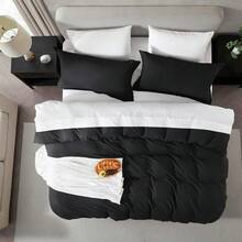 Soft Prewashed California King Duvet Cover Set, 3 Piece, Zipper Closure, 104x98 Inches Duvet Cover And 2 Pillow Shams - No Comforter,  In 2025 - Black (No Comforter) - View 4