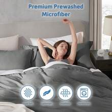 Soft Prewashed California King Duvet Cover Set, 3 Piece, Zipper Closure, 104x98 Inches Duvet Cover And 2 Pillow Shams - No Comforter,  In 2025 - 灰色(無被子) - 查看 5