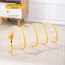 Cat Toys - Cat Tunnel, Teaser Wand, Self-Entertainment Toys, Small Mouse, Feather, Cat Ball, Kitten - Multicolor - View 11