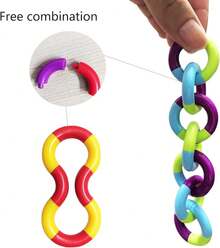 NewSensory Fidget Toys - 6PCS Multicolor Twisty Fidget Toys Adults,Boys,Girls Relaxation,Anxiety Stress Relief,Decompression-Squeeze, Twist, Chain Spinner GiftBirthday Gifts Kids - 20個 - 查看 5