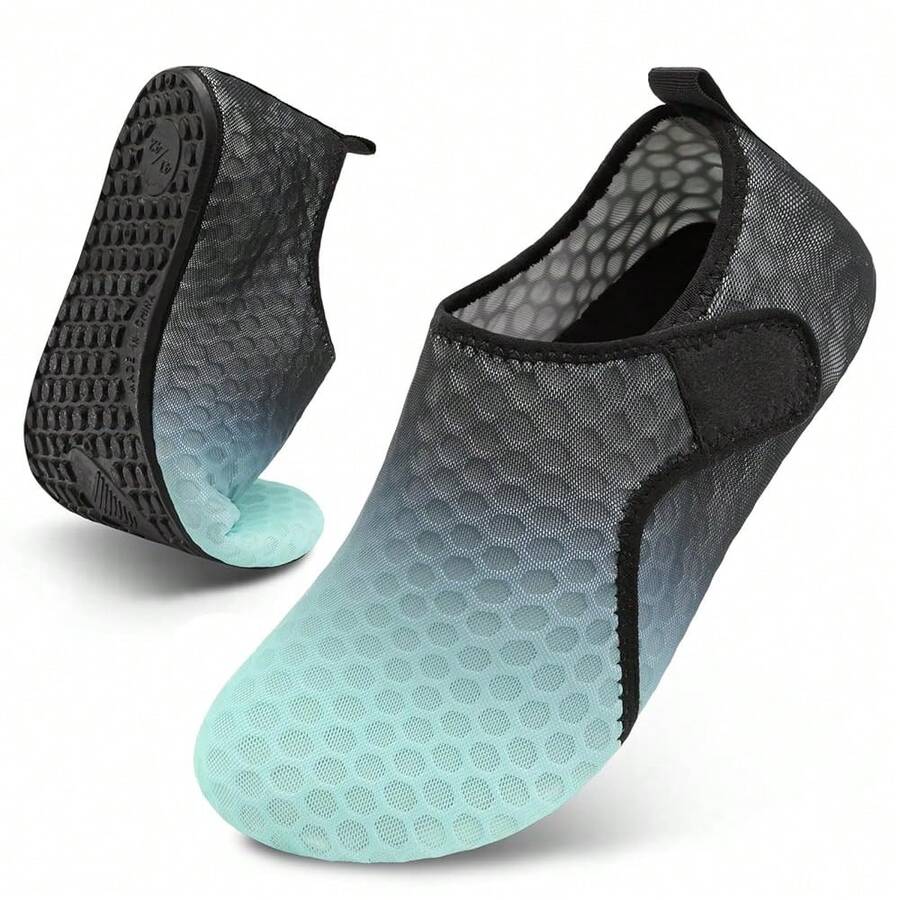 Scurtain Barefoot Water Shoes For Women Men Beach Swim Aqua Socks Summer Quick-Dry Sandals Slippers - 綠黑 - 查看 1