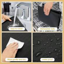 - 2 fundas para lavadora y secadora para la parte superior, 26.5x 23.5 pulgadas, almohadillas para orejas de silicona para lavadora y secadora, antideslizante e impermeable - Negro - + 25,6 x 23,6"-1 pieza - Ver 4