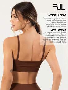 Women's Fitness Strap Top ZERO TRANSPARENCY Basic With Lining, Entry For Training, Gym, Yoga, Bodybuilding - Rỉ Nâu - Xem 2