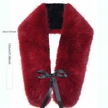 1pc Elegant Faux Fur Double Layer Shawl Collar, Soft Fluffy Warm Cloak Bridal Shawl Wrap, Women Autumn/Winter Animal Regal Style Accessory, Holiday Gift