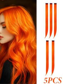 16 piezas de extensiones de cabello de colores con clip - Mechones sintéticos de arcoíris de 22 pulgadas con 8 colores para niños y niñas, regalo de fiesta de cumpleaños - Multicolor - Ver 33