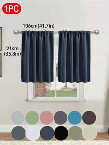 1 件纯色遮光短窗帘适用于房车、双层床和小窗户 - 100% 涤纶现代窗帘，适用于客厅、咖啡厅、厨房装饰 - 彩色 - 查看 39