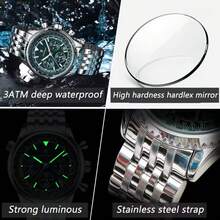 POEDAGAR Luxury Watches For Men Date Chronograph Stainless Steel Man Watch Waterproof Luminous Sport Military Men's Quartz Watch Japan Automatic Quartz Movement For Men's Watches Birthday Gifts Father's Day Gifts Lovers Business Partners Souvenirs Halloween Christmas
