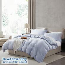 Soft Prewashed California King Duvet Cover Set, 3 Piece, Zipper Closure, 104x98 Inches Duvet Cover And 2 Pillow Shams - No Comforter,  In 2025 - Ice Blue (No Comforter) - View 2