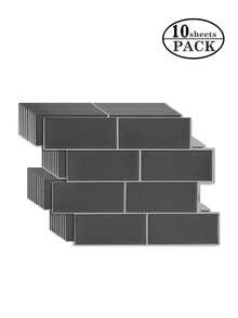 WoStick 1pc 3D Waterproof Kitchen Sticker, Peel And Stick Wall Tile For Kitchen,Stickers,Wall Decal, Vinyl Decal For Home Decorations,Spring Decoration Items Refresh Your Home,Rama Decoration Stickers Kitchen Decor - Light Grey - View 12