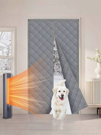 1 sztuka/magnetyczna osłona na zasłonę drzwiową, odpowiednia do drzwi o wymiarach 91,44 x 208,32 cm, grubość zasłony: 96,52 x 213,36 cm, grubość: ciepła, zimowa zasłona drzwiowa, izolacyjna, przeciwdeszczowa, wiatroszczelna, dźwiękoszczelna, do zastosowania na drzwi wejściowe, kuchenne, do salonu, sypialni, niezbędna w zimowych, odpornych na mróz meblach domowych [szary]