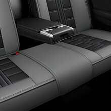 PU Leather 3D Car Seat Covers For 5 Seat Cars Full Set Full-Wrap Cube Style Universal Fit For All Seasons Front Rear Cushion Protector Interior Accessories Gift Decor - 灰色的 - 查看 5