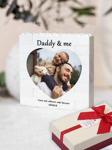 1 pieza Ladrillo de construcción personalizado con foto y texto personalizado. Bloque de construcción con puzzle personalizado.