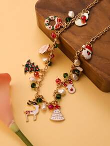 قلادة عيد الميلاد الكرتونية الأنيقة للنساء قطعة واحدة