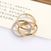 Stainless Steel Titanium Steel Jewelry Three Colors Three Rings Couple Rings Cross-Border Supply Pair Rings Factory Direct Supply - Tres colores - Ver 4