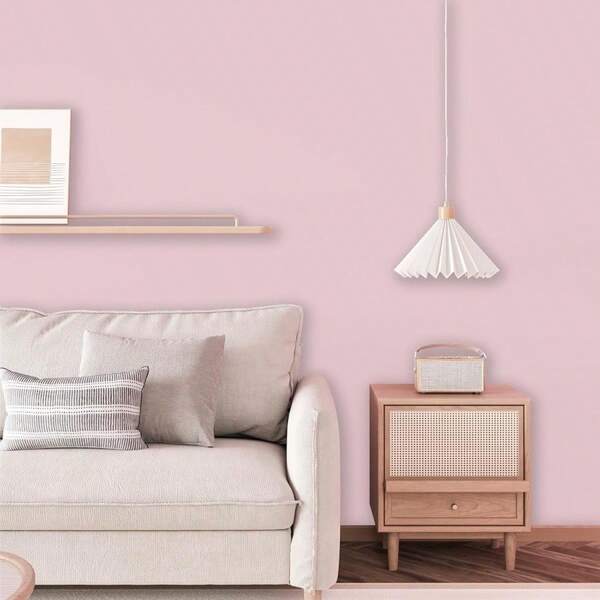 1 Roll Matte Pink Wallpaper Sage Green Self-Adhesive Detachable PVC Contact Paper Kitchen Bedroom Living Room Counter Furniture Renovation Thickened Vinyl Wall Decoration Wallpaper Waterproof And Easy To Clean DIY Art Gift Packaging Stickers For Home Decoration 15.7inX196.8/393.7in
