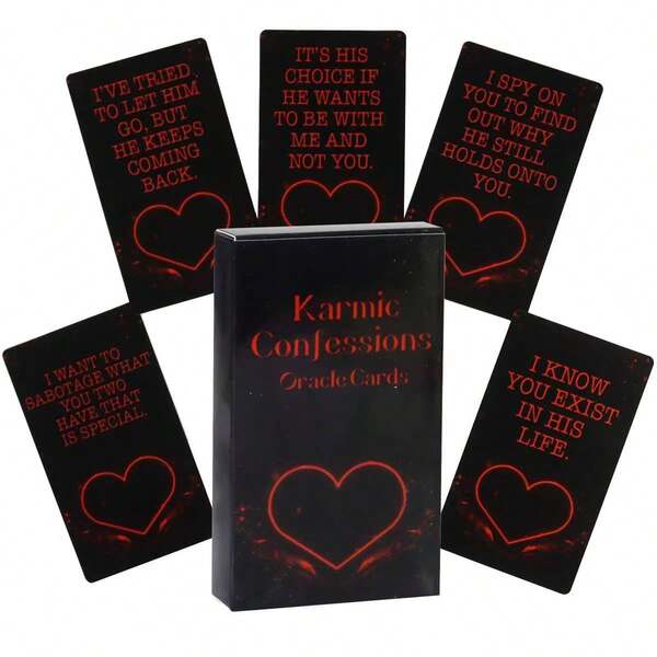 Confession Oracle Cards: Card Game, Daily Self-Discovery Oracle Cards, Suitable For Party Entertainment, Suitable For Players Aged 14 And Up, And A Valentine'S Day Gift.
