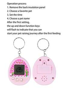 1 pieza Mini Mascota Electrónica Virtual, Consola de Juegos de Pantalla Blanca y Negra, Llavero Consola de Juegos de Mascota Virtual, Adornos, Encantos de Bolso, Llavero de Coche, Cordón de Llave, Portallaves, Accesorios de Llavero, Llavero, Llavero de Pareja, Regalos para Mujeres, Regalo para Novio, Regalo de Cumpleaños, Regalo para Amigo, Regalos de Vacaciones, Recuerdos de Eventos, Regalos de Fiesta.