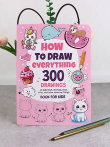 2pcs How To Draw Anything For Art Lovers, Girl Moments, Cat Moments Coloring Books, Designed For Adults And Teens, Suitable For Back To School, Birthday, Anniversary, Halloween And Other Holiday Parties, A Great Way To Relax
