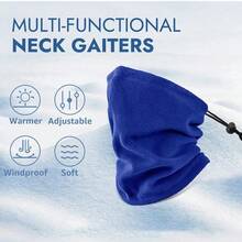 1 件多功能纯色户外围巾保暖防寒羊毛针织防风骑行围巾滑雪面罩男女通用冬季女式颈圈围巾