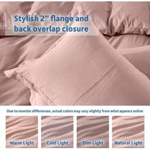 Soft Prewashed California King Duvet Cover Set, 3 Piece, Zipper Closure, 104x98 Inches Duvet Cover And 2 Pillow Shams - No Comforter,  In 2025 - 腮紅粉色(不含被子) - 查看 7