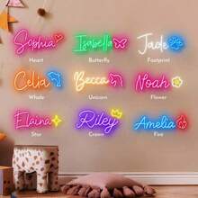 1 chiếc đèn neon LED có thể tùy chỉnh, điều chỉnh được, thích hợp cho Giáng sinh, Halloween, phòng ngủ, tiệc tùng, quà tặng cá nhân hóa, phụ kiện nhà bếp, lễ tốt nghiệp, trang trí phòng, trang trí phông nền, đèn neon ngày lễ, trang trí nhà cửa, phông nền đám cưới, sử dụng nguồn USB, phong cách thành thị, trang trí thời trang, tình yêu vĩnh cửu. - Màu Hồng Tươi - Xem 3