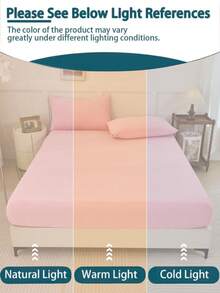 2/3pcs Pink Velvet Fitted Sheet Set, Warm & Soft, Solid Velvet Fitted Sheet Bedding Set, Available In Super King, King, Queen, Twin Size, Luxurious Ultra-Soft Bottom Fabric, 11.8 Inch Deep Pocket Design, Suitable For Autumn, Winter, Spring, Includes 1 Fitted Sheet And 1/2 Pillowcases - Coral Pink - View 6