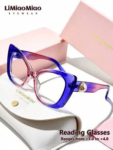 LiMiaoMiao Extra Large Oval Vintage Reading Glasses For Women, Clear Transparent Computer Reading Magnifying Glasses +1.0 To +3.5, With Case And Cloth, Suitable As Holiday Gift - Transparent - View 25