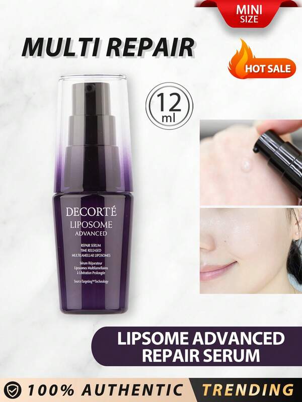 DECORTÉ DECORTE [Mini] LIPSOME ADVANCED REPAIR SERUM TIME RELEASED MULTILAMELLAR LIPSOMES 12ml It Penetrates Surface Skin Cells Completely And Continuously Moisturizes Dry, Chapped Or Problem Skin. Spreads With A Moist Touch And Makes Your Skin Feel Silky Smooth And Works All Night Long So The Next Morning You Can Actually Feel The Smoothness From Deep Inside Your Skin
